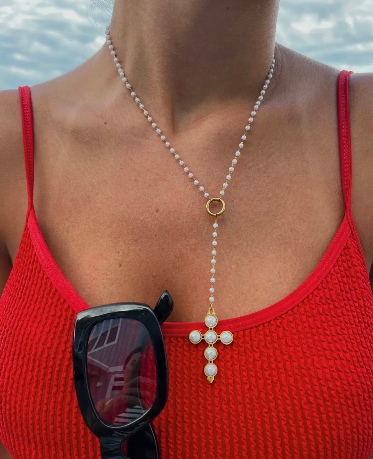 Pearl Cross Necklace