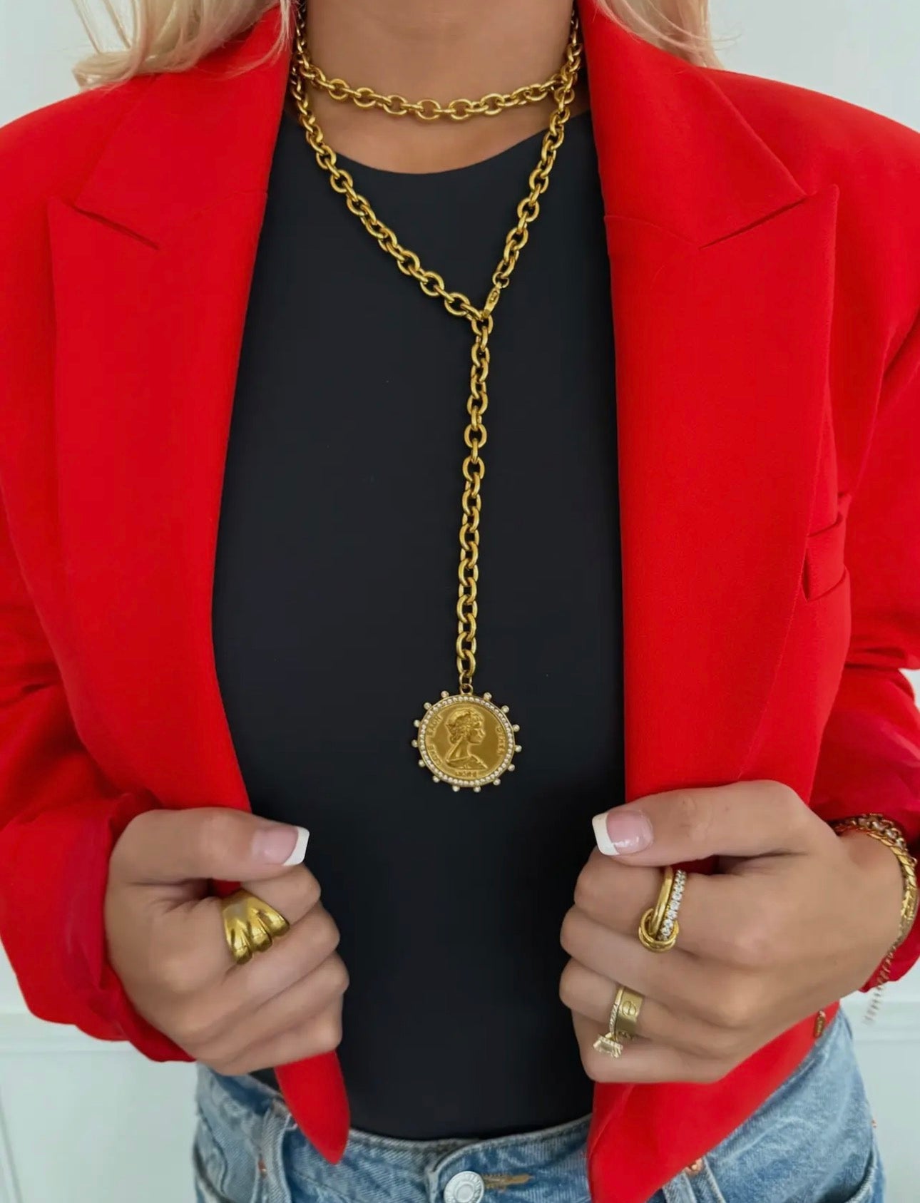 Diamond Coin Necklace