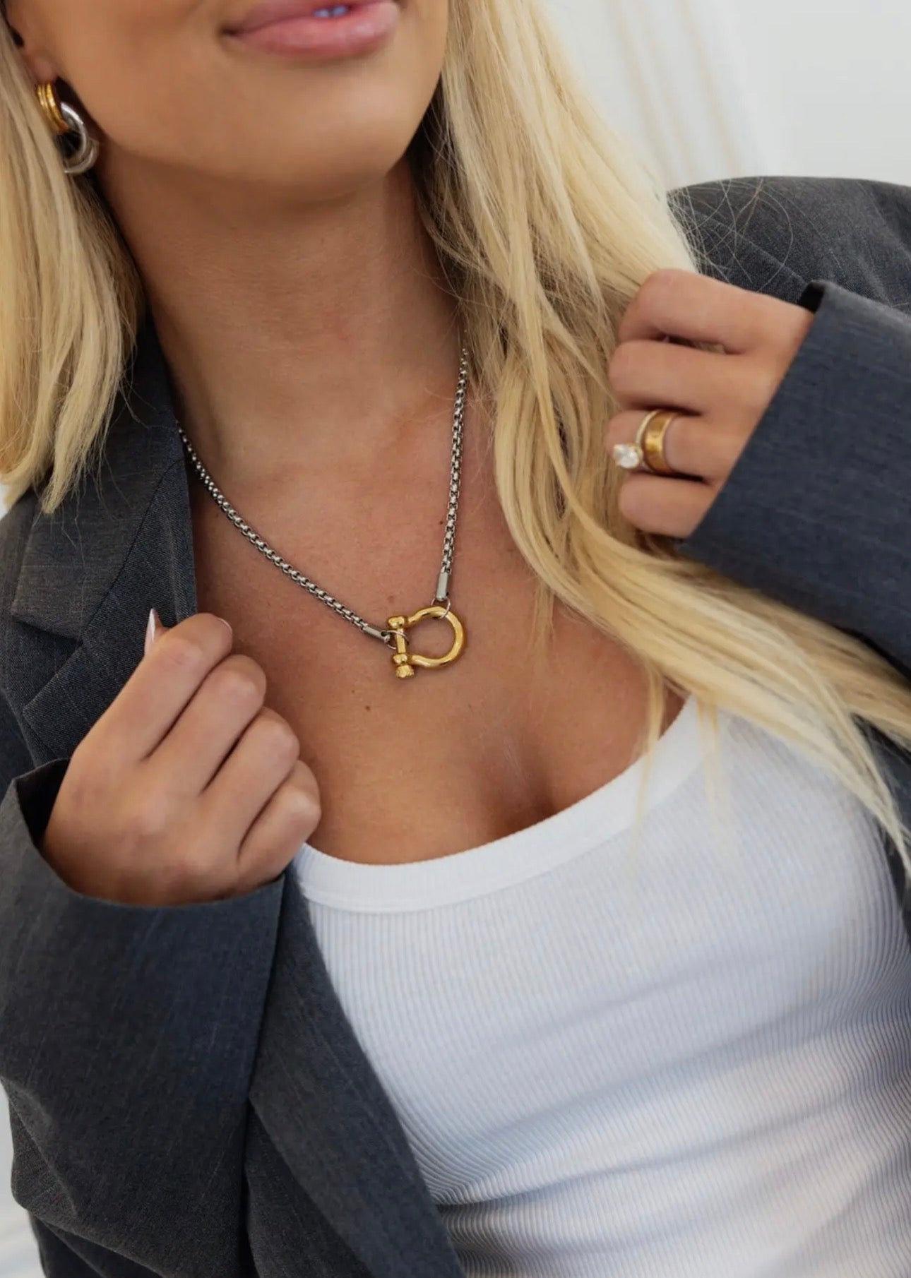 Two Toned Locket Necklace