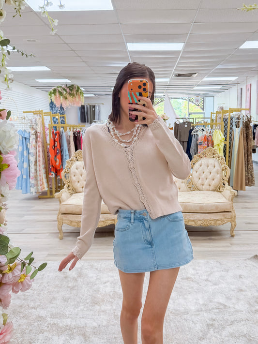 Paisley Denim Mini Skort