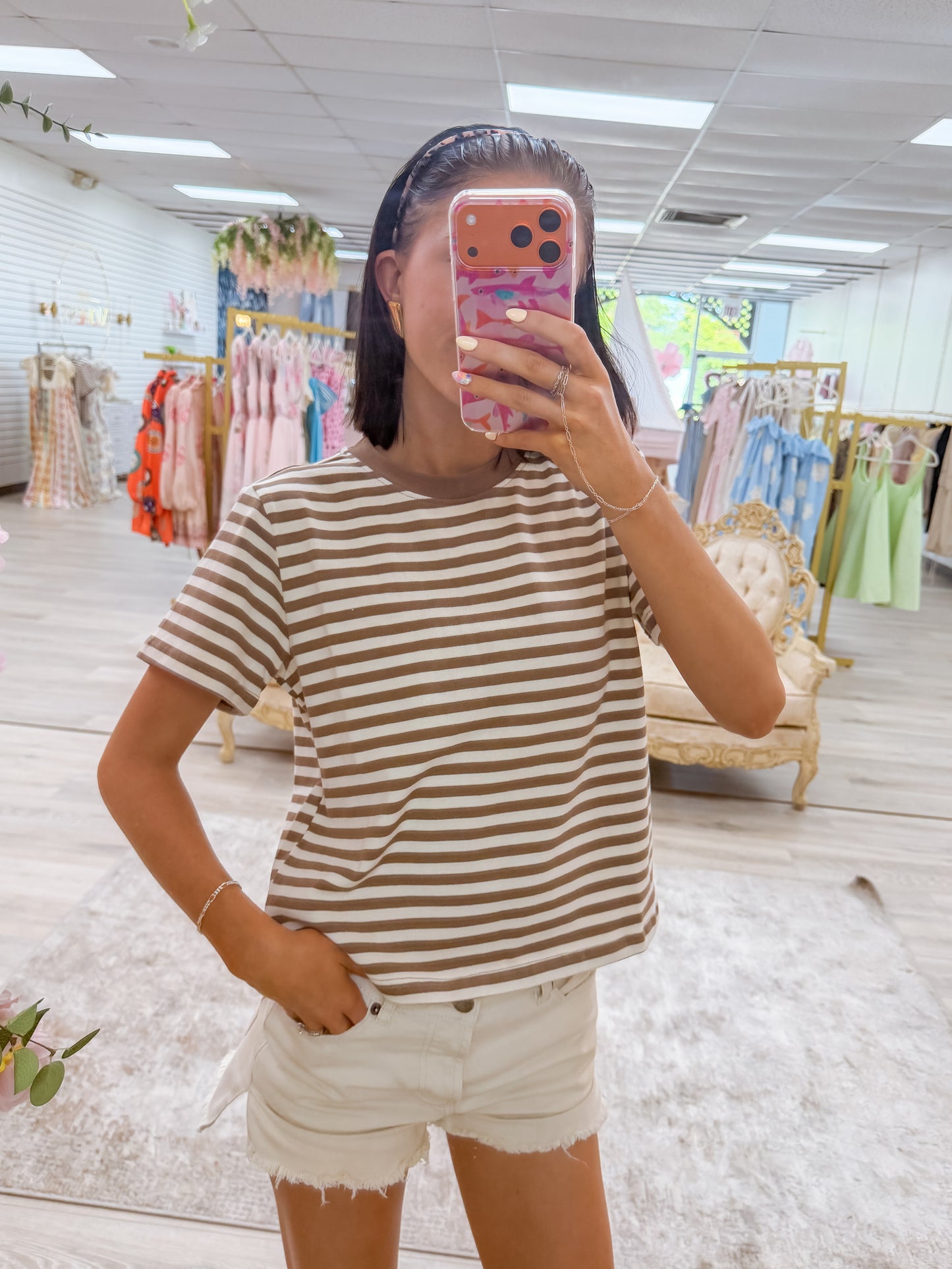 Cooper Top- Brown&White