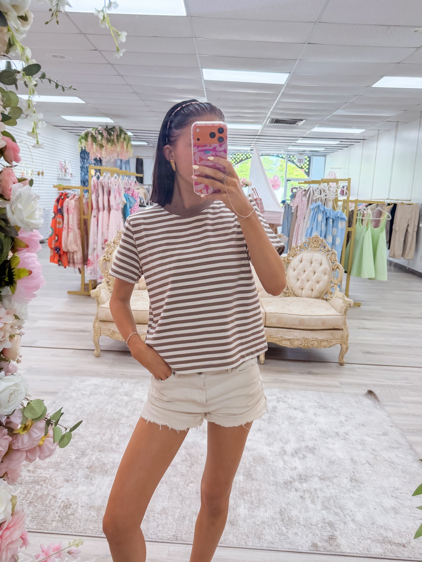 Cooper Top- Brown&White