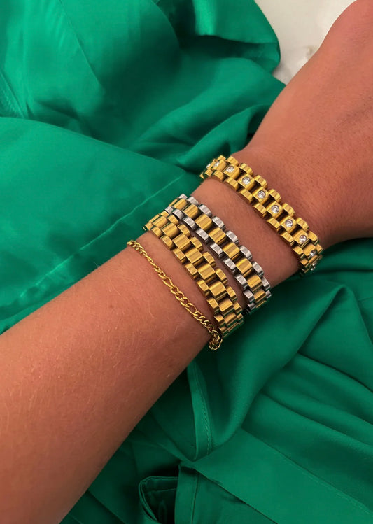 Two Toned Watch Band Bracelet