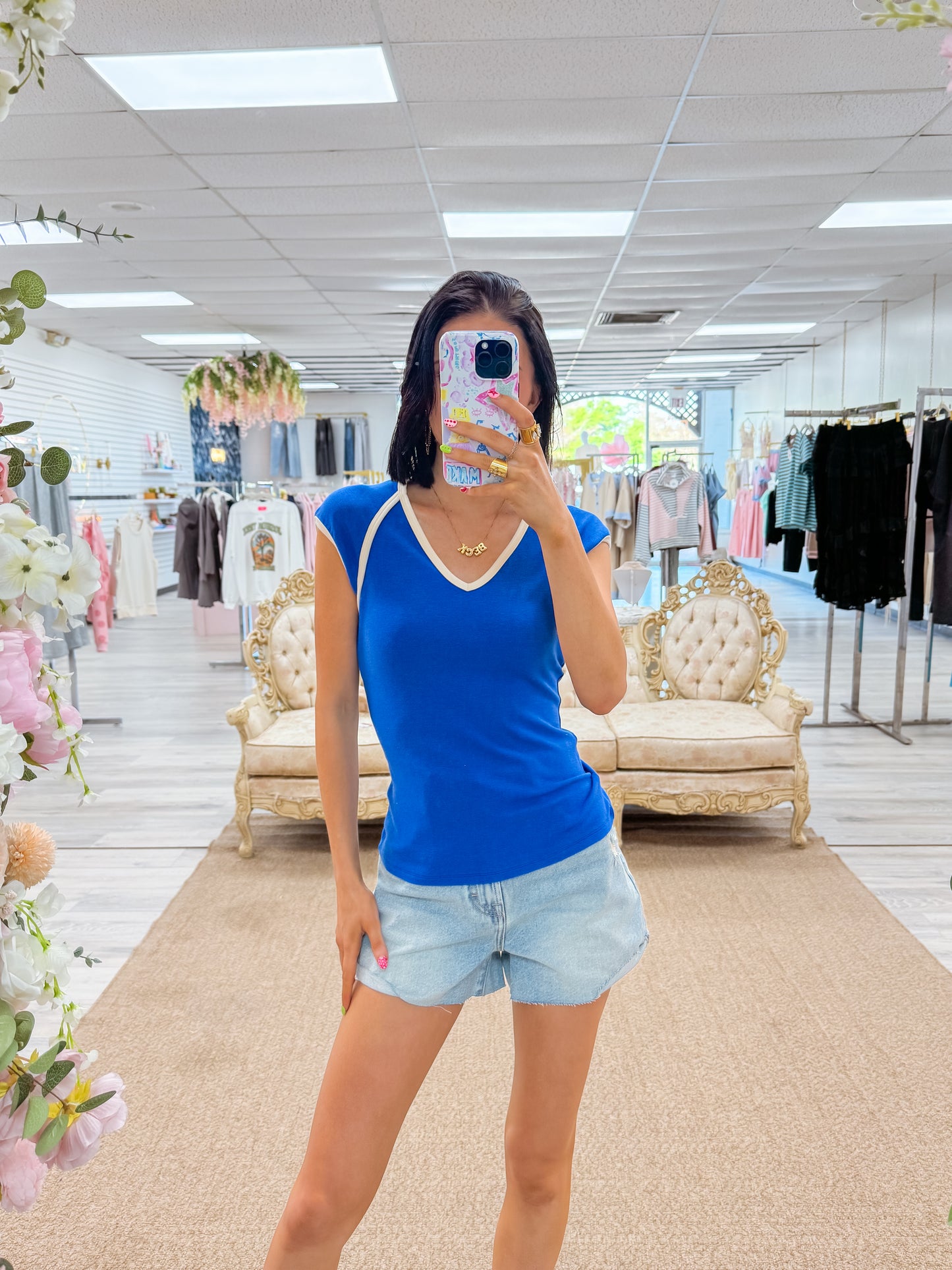Tally Top- Blue